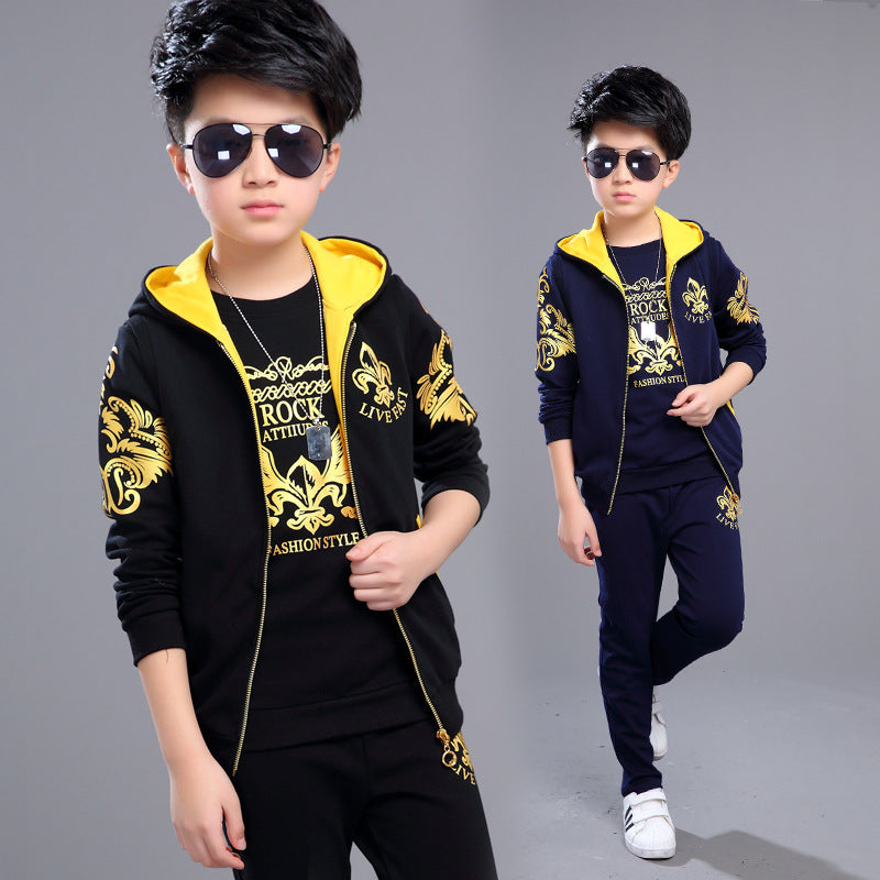 Cuhk Children's Sports Sweatshirt Three-Piece Boy Clothes