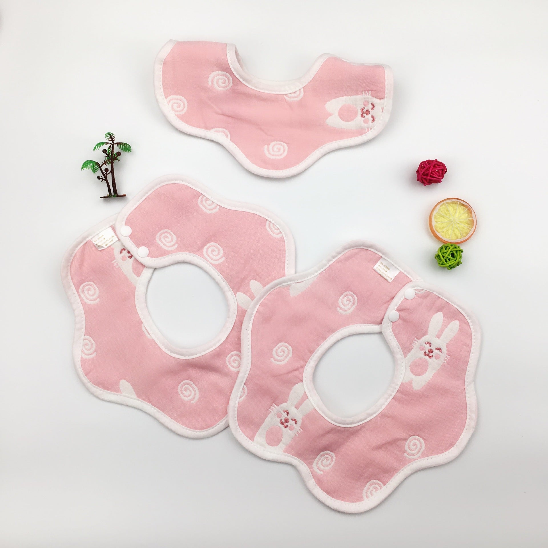 Baby Gauze Petals Rotatable Baby Bib