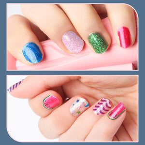 Cross-Border Children Girls Makeup Nail Stickers Set Girls Play House Handmade Diy Nail Stickers Makeup Toys