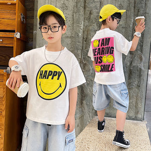 Summer Big Boy Handsome Tops, Children's Summer Clothes, Thin Style, Western Style