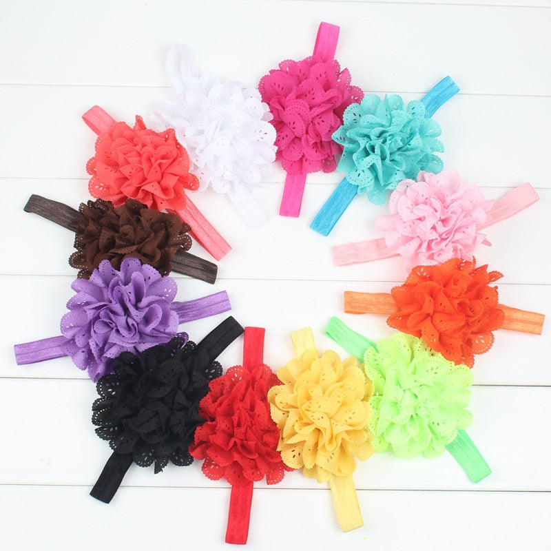 Children's chiffon hollow flower headband