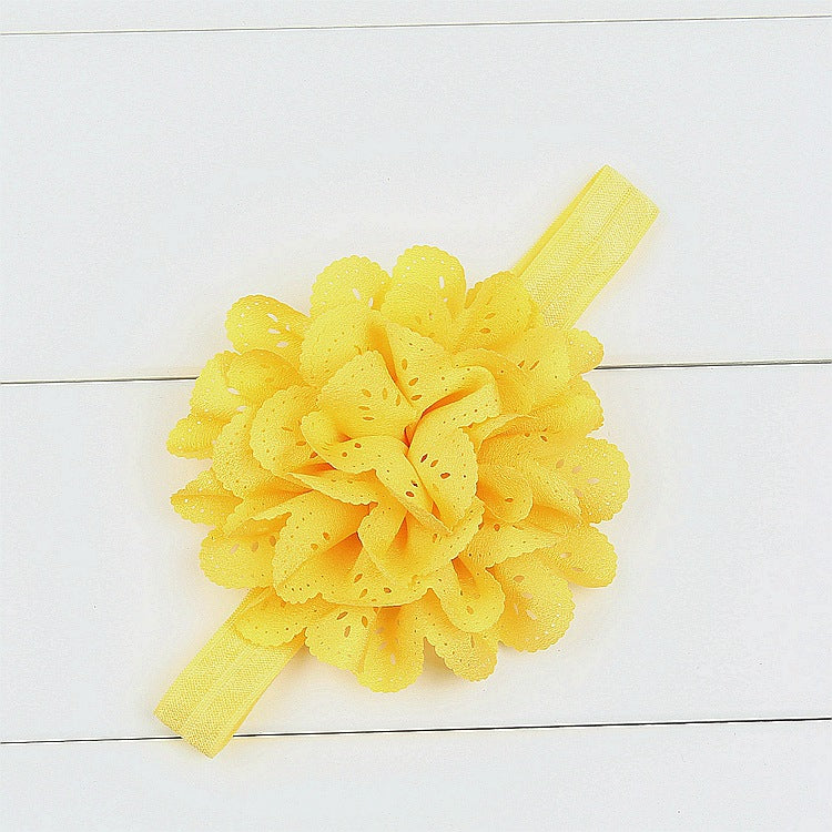 Children's chiffon hollow flower headband