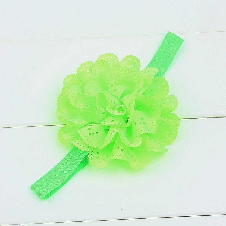 Children's chiffon hollow flower headband