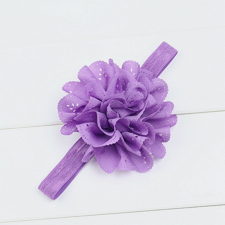 Children's chiffon hollow flower headband