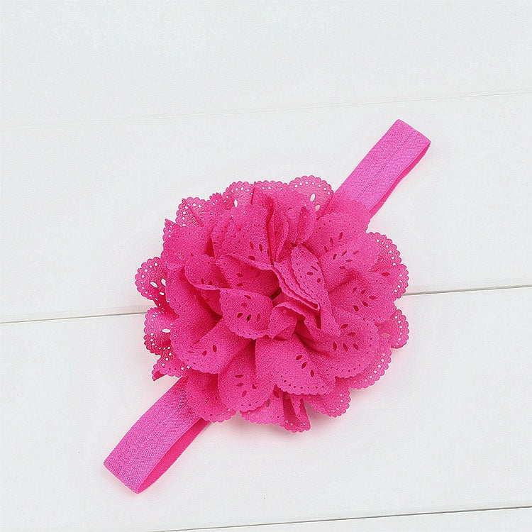 Children's chiffon hollow flower headband